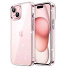 Capa de telefone JeTech Glitter para iPhone 15 de 6,1 polegadas transparente