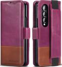 Capa de telefone KeziHome em couro genuíno Samsung Z Fold 4 roxa Capa de telefone KeziHome em couro genuíno Samsung Z Fold 4 roxa