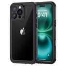 Capa de telefone Lanhiem para iPhone 16 Pro impermeável preta/transparente