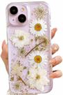 Capa de telefone LSEEKA para iPhone 14 Plus/15 Plus transparente com flores