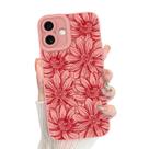 Capa de telefone MZELQ para iPhone 16 com padrão floral preto de silicone