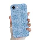 Capa de telefone MZELQ para iPhone 16E com padrão floral preto de silicone