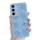 Capa de telefone MZELQ Silicone Azul Floral Samsung Galaxy S24
