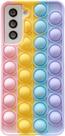 Capa de telefone Pop it compatível com Samsung Galaxy S20 FE 5G 2020, capa de silicone Fidget Poppet Puppet Puppet Alívio do estresse Push Pop Bubble Wrap para S20 FE 5G 6,5" - Rainbow