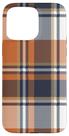 Capa de telefone preta e laranja xadrez de Halloween para iPhone 15 Pro Max