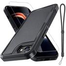 Capa de telefone RMOCR para iPhone 16E com protetor de tela preto Capa de telefone RMOCR para iPhone 16E com protetor de tela preto