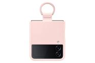 Capa de telefone SAMSUNG Galaxy Z Flip 4 de silicone com anel rosa