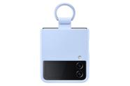 Capa de telefone Samsung Galaxy Z Flip4 de silicone com anel azul