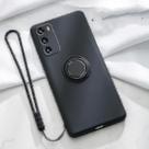 Capa de telefone Silicone Ring Holder Shell para Huawei (preta)