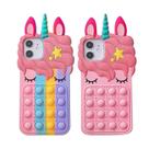 Capa de telefone Silicone Unicorn Pop It Fidget para iPhone 13