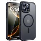 Capa de telefone TOCOL 3 em 1 magnética para iPhone 16 Pro 6,3" preta