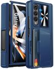 Capa de telefone Viaotaily Kickstand com suporte de cartão para Samsung Galaxy Z Fold 4 2022 azul