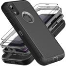 Capa de telefone YKHJKLEC para iPhone XR com 2 vidros temperados preto/cinza