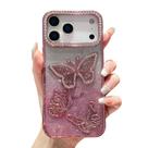 Capa de TPU IFIlove para iPhone 17 Pro Max Butterfly Glitter rosa