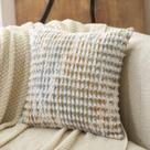 Capa de travesseiro Aeckself Boho Chenille tufada 50x50cm amarela branca