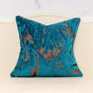 Capa de travesseiro Alerfa Maple Leaf Bordado 50x50cm azul claro