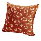 Capa de travesseiro de luxo com estampa de leopardo laranja e branca 45x45cm
