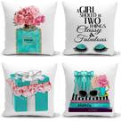 Capa de travesseiro HSINYA Teal Fashion Velvet 45x45cm Conjunto de 4