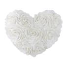 Capa de Travesseiro JWH - Estampa Floral em Formato de Coração (36x40cm) - Cor Creme