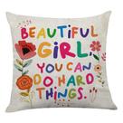 Capa de travesseiro Little a Cute Inspiring Girl You Can Do Hard