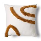 Capa de travesseiro luxuosa creme e marrom abstrata 45x45cm