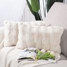 Capa de travesseiro MADIZZ Thick Plush Wool 30x50cm Creme, pacote com 2