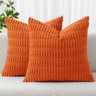 Capa de travesseiro MIULEE Orange Corduroy 45x45cm Pacote com 2 Capa de travesseiro MIULEE Orange Corduroy 45x45cm Pacote com 2