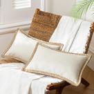 Capa de travesseiro Phantoscope Farmhouse Burlap Linen 30x50cm esbranquiçada Capa de travesseiro Phantoscope Farmhouse Burlap Linen 30x50cm esbranquiçada