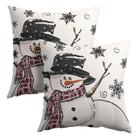 Capa de travesseiro Sweetshow Winter Black Snowman 55x55cm algodão Capa de travesseiro Sweetshow Winter Black Snowman 55x55cm algodão