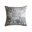 Capa de travesseiro vintage com estampa floral Beauty Message 45x45cm Capa de travesseiro vintage com estampa floral Beauty Message 45x45cm