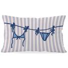 Capa de travesseiro Wheatwin Beachy Blue Coastal 30x50cm Flanelette