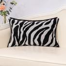 Capa de travesseiro Yangest Black Cut Velvet Zebra Print 30x50cm