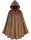 Capa de veludo com capuz renascentista Cape GRAJTCIN para homens marrom