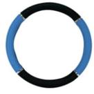 Capa de volante 38cm (modelo 4 cromo com relevo) preto/ azul com friso cromado novat n89prazm Capa de volante 38cm (modelo 4 cromo com relevo) preto/ azul com friso cromado novat n89prazm