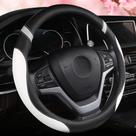 Capa de volante Cxtiy Leather para carro 38 cm branca feminina