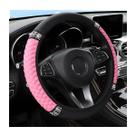 Capa de volante de carro Osilly Bling 38 cm com strass rosa