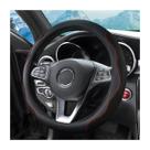 Capa de volante de carro zipelo de couro preto de 14,5-15 cm