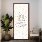 Capa Decoração De Porta Tema Ano Novo Feliz Comemorações