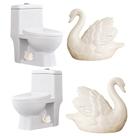 Capa Decorativa para Parafuso de Vaso Sanitário Pujipu em Cerâmica com Cisne 10 x 9 cm