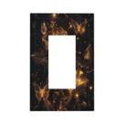 Capa Decorativa para Tomada Oilbiexn Preto e Dourado com Rosa e Borboleta