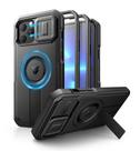 Capa Dexnor para iPhone 13 Pro Max/12 Pro Max com capa de câmera deslizante, suporte e protetor de tela