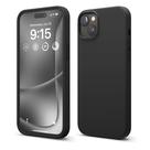 Capa elago compatível com iPhone 15 Plus de silicone líquido preta