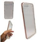 Capa em silicone compatível com apple iphone 7 / 8 plus (tela: 5.5") (4g) cor:transparente / borda cobre