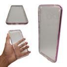 Capa em silicone compatível com samsung galaxy a30s / a50 / a50s (tela: 6.4") (4g) cor:transparente / borda rosa