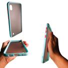 Capa em tpu com alça compatível com samsung galaxy a10 (tela: 6.2") (4g) cor:fumê / borda azul e vermelho