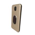 Capa em tpu com suporte compatível com samsung galaxy j5 pro (tela: 5.2") (4g) cor:bege / borda preta