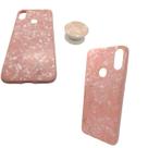 Capa em tpu com suporte compatível com xiaomi redmi note 7 (tela: 6.3") (4g) cor:quartzo / rosa