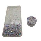 Capa em tpu com suporte compatível com xiaomi redmi note 8 pro (tela: 6.53") (4g) cor:transparente / lantejola roxa