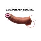 Capa Extensora De Silicone 16,5X4cm. Aumenta e Engrossa. C/ Glande, Veias e Anel Sex Shop