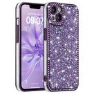 Capa FABSPARK para iPhone 16e 6,1" Roxa com Brilho e Diamantes